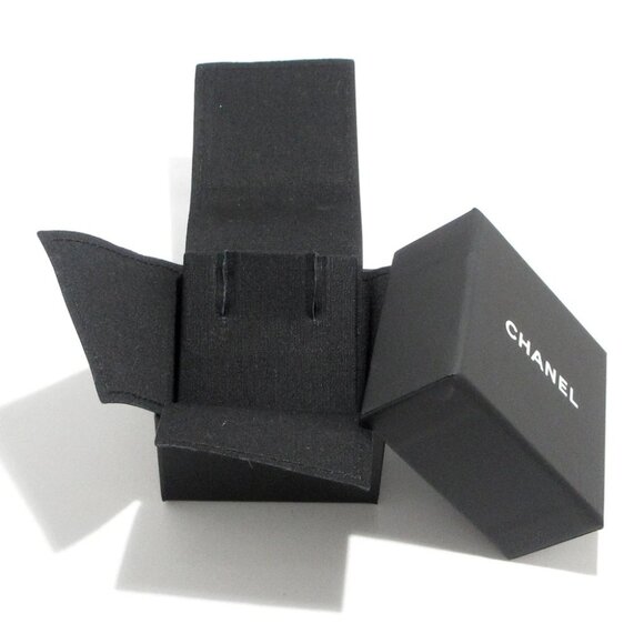 Auth CHANEL - Silver Clear Rhinestones Earrings - Picture 3 of 7